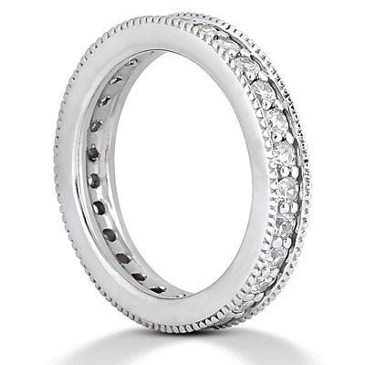 Common Bead Set With Mill Grain Diamond Eternity Wedding Band (0.81 ct. tw.) - view 3