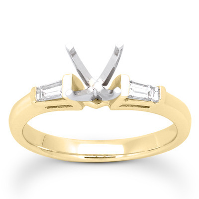 Baguette Cut Bar Set Diamond Bridal Ring (0.16 ct. tw.) thumbnail 15