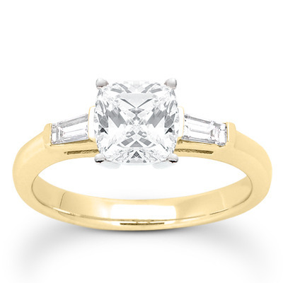 Baguette Cut Bar Set Diamond Bridal Ring (0.16 ct. tw.) thumbnail 28