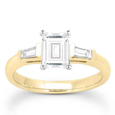 Baguette Cut Bar Set Diamond Bridal Ring (0.16 ct. tw.) thumbnail 27