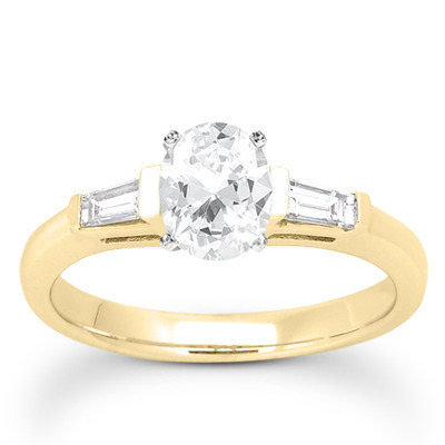 Baguette Cut Bar Set Diamond Bridal Ring (0.16 ct. tw.) thumbnail 24