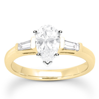 Baguette Cut Bar Set Diamond Bridal Ring (0.16 ct. tw.) thumbnail 23