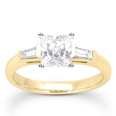 Baguette Cut Bar Set Diamond Bridal Ring (0.16 ct. tw.) thumbnail 22