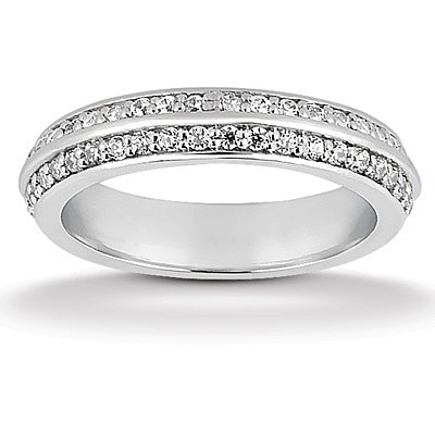 0.42 ct. Prong Set Center Band Diamond Eternity Wedding Band