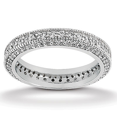 1.00 ct. t.w. Beaded Diamond Eternity Wedding Band