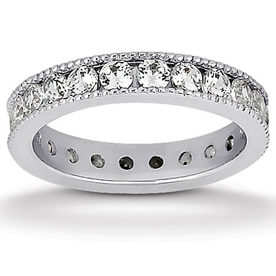 1.40 ct. Channel Set with Milgrain Edge Diamond Eternity Wedding Band