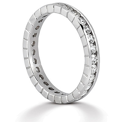 0.87 ct. Round Cut Channel Set Diamond Eternity Wedding Band thumbnail 2