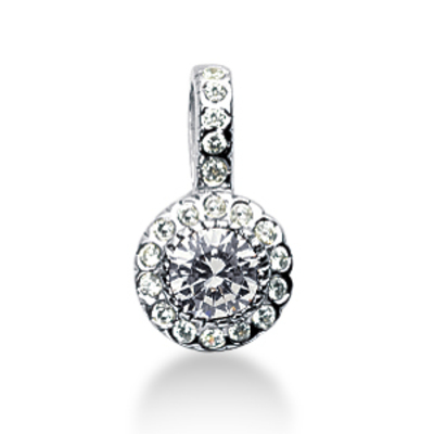 0.69ct Halo Diamond Pendant (0.50ct Not Included) - view 1