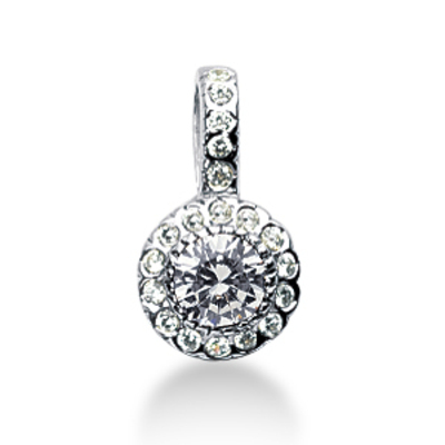 0.69ct Halo Diamond Pendant (0.50ct Not Included) - view 1 of 1