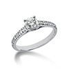 Round Cut Pave Set Diamond Engagement Ring 