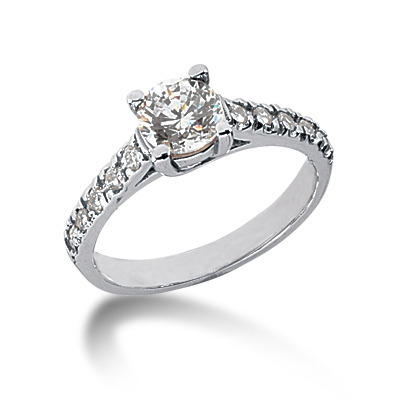 Round Cut Prong Set Diamond Engagement Rings thumbnail 1