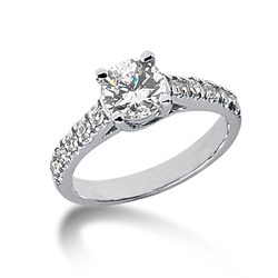 Round Cut Prong Set Diamond Engagement Ring 