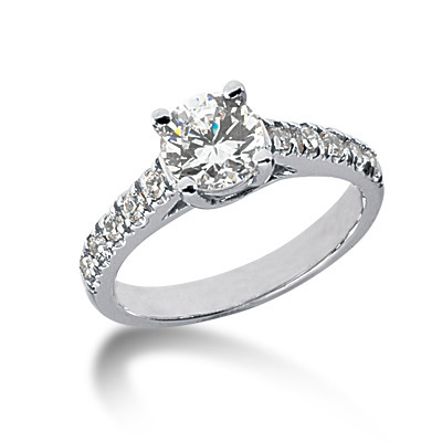 Round Cut Prong Set Diamond Engagement Ring  thumbnail 1