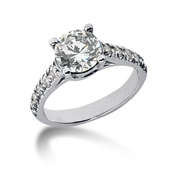Round Cut Prong Set Diamond Engagement Ring  thumbnail 1