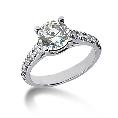Round Cut Prong Set Diamond Engagement Ring  1 thumbnail 1