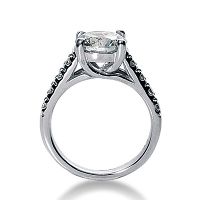 Round Cut Prong Set Diamond Engagement Ring  - view 2