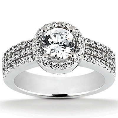 Halo Style Triple Row Diamond Engagement Ring (0.56 t.c.w.)