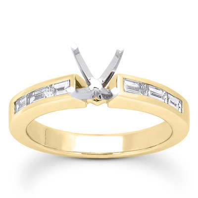 0.42 ct. tw. Baguette Cut Channel Set Diamond Bridal Ring thumbnail 15