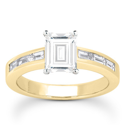 0.42 ct. tw. Baguette Cut Channel Set Diamond Bridal Ring thumbnail 26