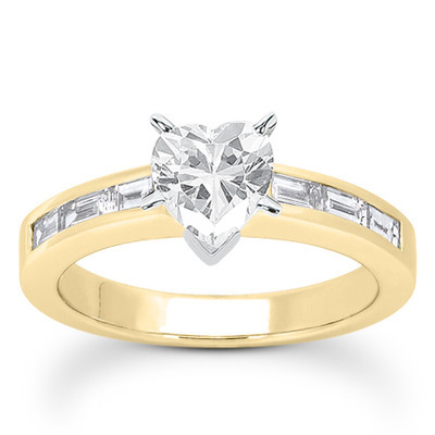 0.42 ct. tw. Baguette Cut Channel Set Diamond Bridal Ring thumbnail 25