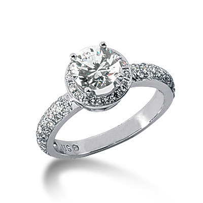Halo Style Pave Set Diamond Engagement Ring (0.43 ct. tw.)