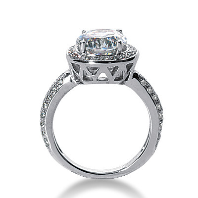 Pave Set Halo Diamond Engagement Ring (0.55 ct. tw.) thumbnail 2