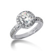 Pave Set Halo Diamond Bridal Ring (0.46 ct. tw.)