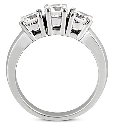 Three Stone Prong Set Diamond Ring With Airlines (1.05 t.c.w.) thumbnail 2