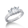 Emerald Cut Three Stone Diamond Bridal Ring (0.66 t.c.w.)