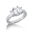 Emerald Cut 3 Stone Diamond Engagement Ring (0.66 t.c.w.)