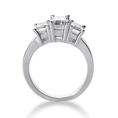 Emerald Cut 3 Stone Diamond Engagement Ring (0.66 t.c.w.) thumbnail 2