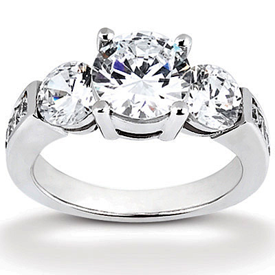 Three Stone Round Diamond Bridal Ring (0.32 t.c.w)