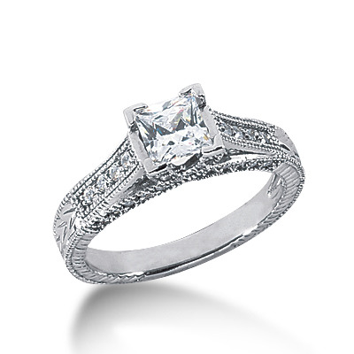 Pave Set Antique Diamond Engagement Ring (0.36 t.c.w.)