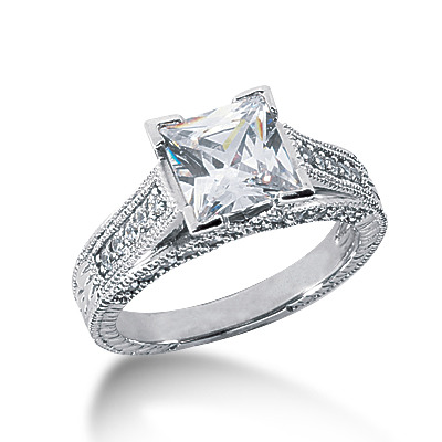 Pave Set Antique Diamond Engagement Ring (0.55 t.c.w.)