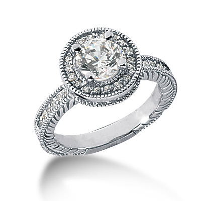 Round Brilliant Antique Diamond Engagement Ring (0.52 t.c.w.) - view 1