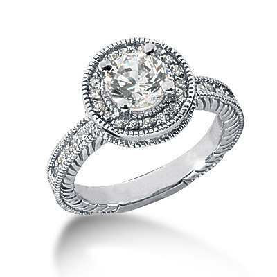 Round Brilliant Antique Diamond Engagement Ring (0.52 t.c.w.) thumbnail 1