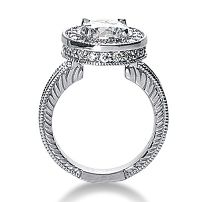 Round Brilliant Antique Diamond Engagement Ring (0.96 t.c.w.) - view 2