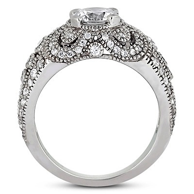 Diamond Accented Antique Engagement Ring (0.64 t.c.w.) - view 2