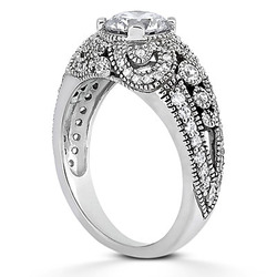Diamond Accented Antique Engagement Ring (0.64 t.c.w.) thumbnail 3