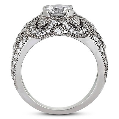Diamond Accented Antique Engagement Ring (0.85 t.c.w.) thumbnail 2