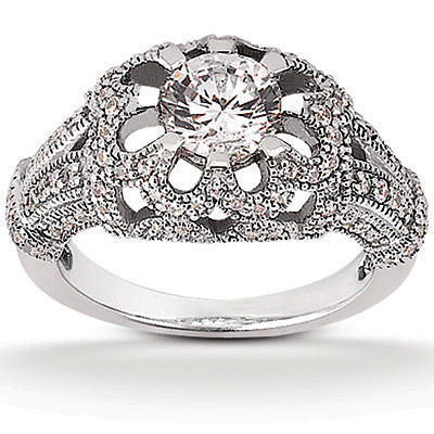 Fancy Diamond Accented Engagement Ring (0.61 t.c.w.) thumbnail 1