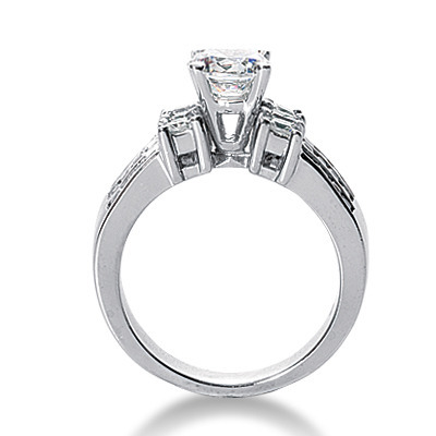 Triple Row Channel Set Princess Cut Diamond Engagement Ring (1.20 ct. tw.) thumbnail 2