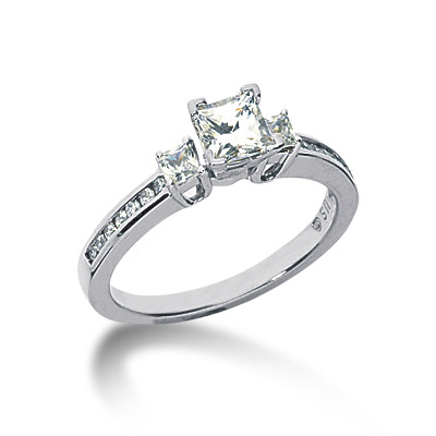 Multi-Shaped Channel Set Diamond Engagement Ring (0.24 t.c.w.)