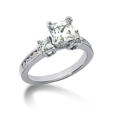 Multi-Shaped Channel Set Diamond Engagement Ring (0.49 t.c.w.)