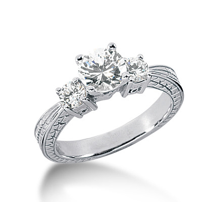 Antique Three Stone Diamond Engagement Ring (0.40 t.c.w.) - view 1