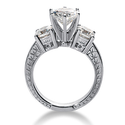 Antique Three Stone Diamond Engagement Ring (0.60 t.c.w.) - view 2