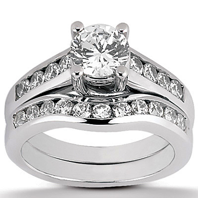 Round Cut Channel Set Curved Diamond Bridal Ring (0.26 t.c.w.) thumbnail 3