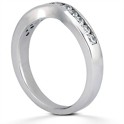 Round Cut Channel Set Curved Diamond Bridal Ring (0.39 ct. tw.) thumbnail 2