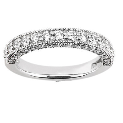 Prong Set Round Diamond Milgrain Wedding Band (3/4 ct. tw.) thumbnail 1