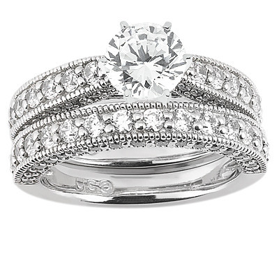 Prong Set Round Diamond Milgrain Wedding Band (3/4 ct. tw.) thumbnail 2